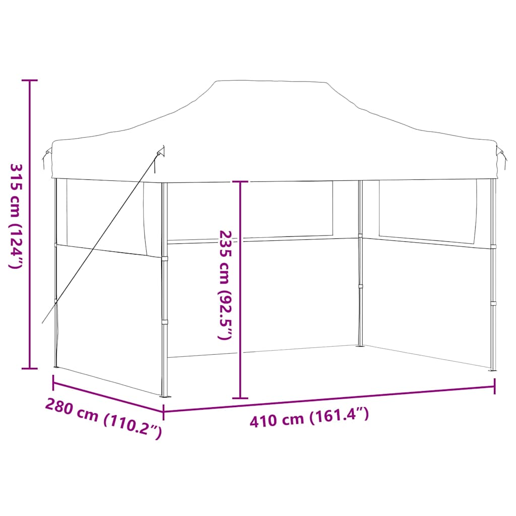 Professional Folding Party Tent with 3 Sidewalls 3x4 m Cream