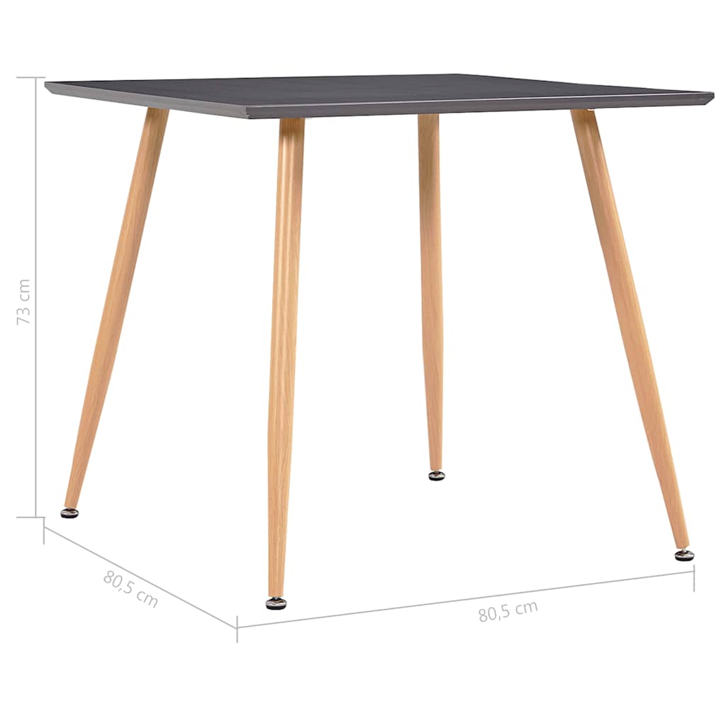 248311 vidaXL Dining Table Grey and Oak 80,5x80,5x73 cm MDF