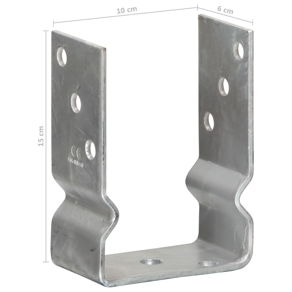 Fence Anchors 12 pcs Silver 10x6x15 cm Galvanised Steel