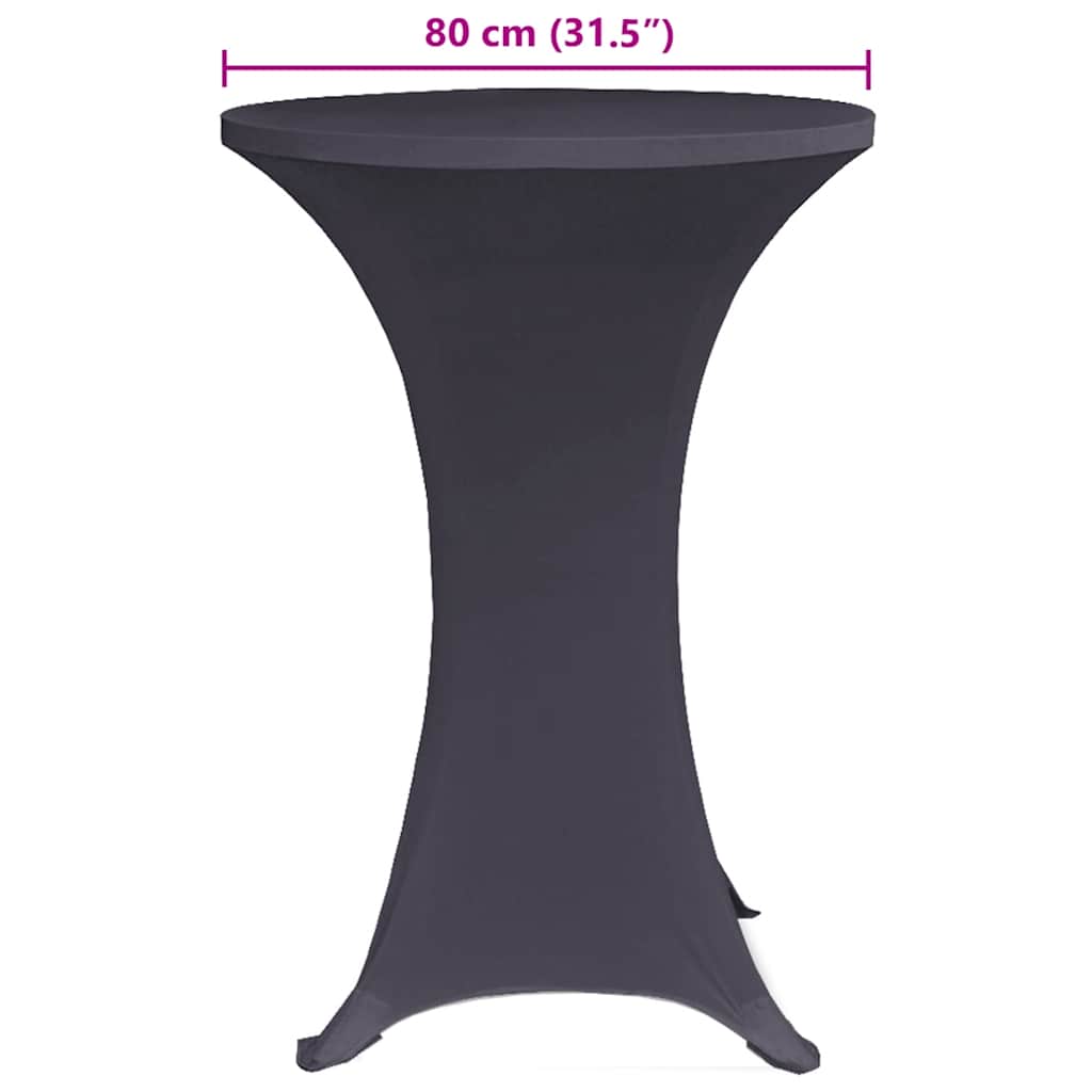 Stretch Table Cover 4 pcs 80 cm Anthracite