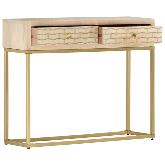 Console Table Gold 90x30x75 cm Solid Mango Wood Console Table Gold 90x30x75 cm Solid Mango Wood