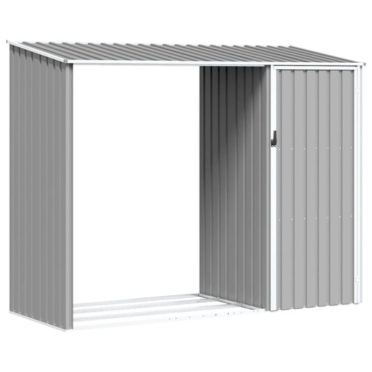 46294 vidaXL Garden Firewood Shed Grey 245x98x159 cm Galvanised Steel 46294 vidaXL Garden Firewood Shed Grey 245x98x159 cm Galvanised Steel