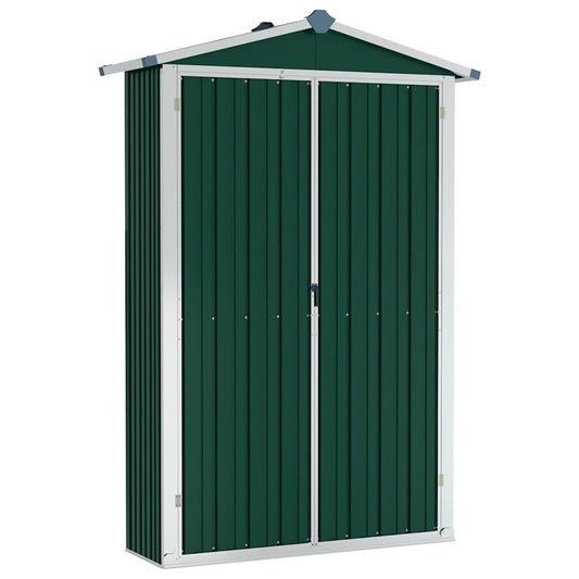 Garden Shed Green 116x45x175 cm Galvanised Steel Garden Shed Green 116x45x175 cm Galvanised Steel