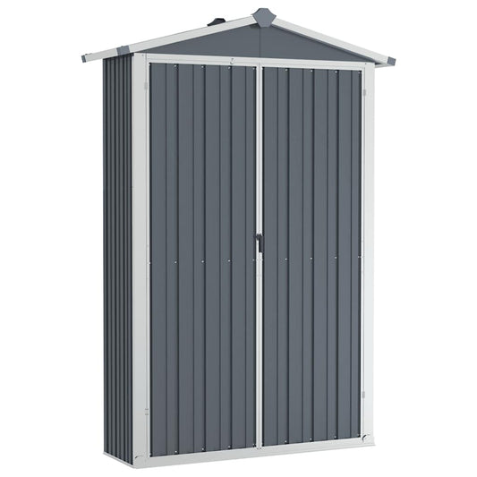 Garden Shed Grey 116x45x175 cm Galvanised Steel Garden Shed Grey 116x45x175 cm Galvanised Steel