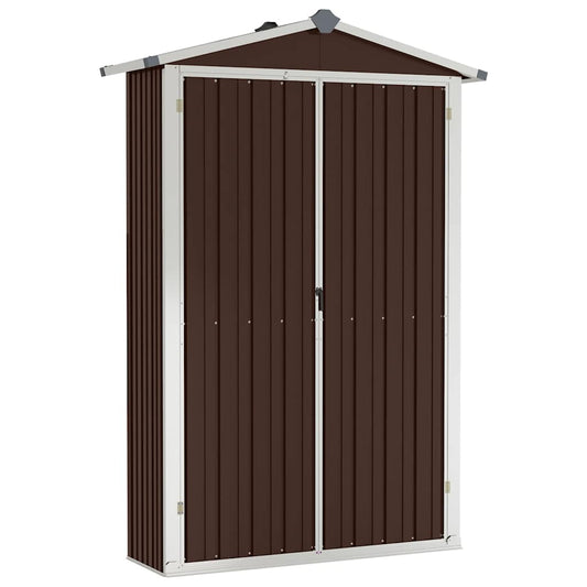 Garden Shed Brown 116x45x175 cm Galvanised Steel Garden Shed Brown 116x45x175 cm Galvanised Steel