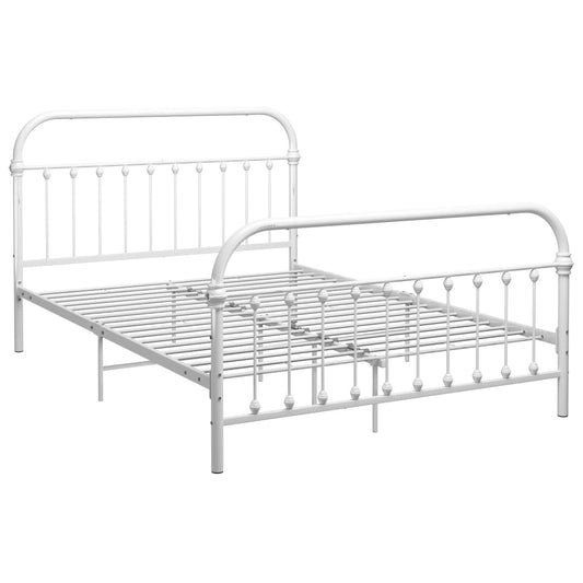 284494 vidaXL Bed Frame without Mattress White Metal 120x200 cm 284494 vidaXL Bed Frame without Mattress White Metal 120x200 cm