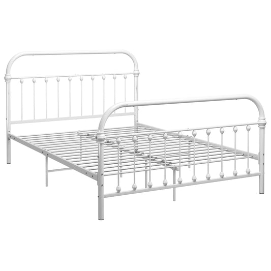284495 vidaXL Bed Frame without Mattress White Metal 140x200 cm 284495 vidaXL Bed Frame without Mattress White Metal 140x200 cm