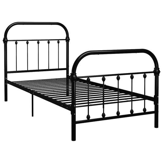 Bed Frame without Mattress Black Metal 90x200 cm Bed Frame without Mattress Black Metal 90x200 cm