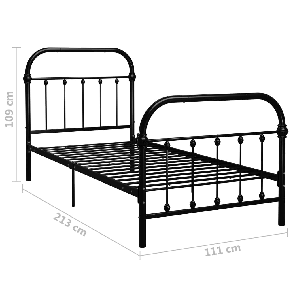 Bed Frame | Black | Metal | 100 cm x 200 cm | Tough | Bed Frame