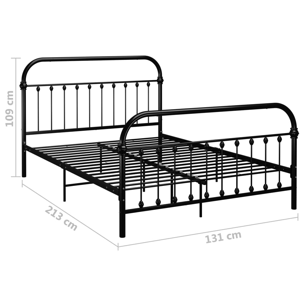 Bed Frame | Black | Metal | Double 120x200 cm | Tough | Bed Frame