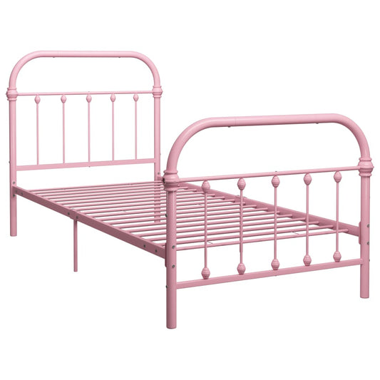 284511 vidaXL Bed Frame without Mattress Pink Metal 100x200 cm 284511 vidaXL Bed Frame without Mattress Pink Metal 100x200 cm