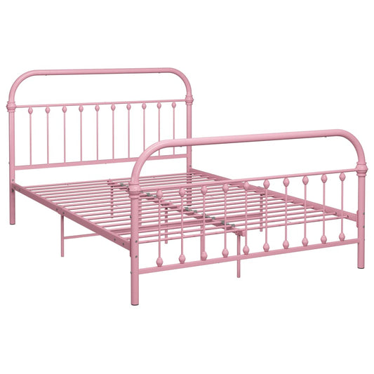 284513 vidaXL Bed Frame without Mattress Pink Metal 140x200 cm 284513 vidaXL Bed Frame without Mattress Pink Metal 140x200 cm