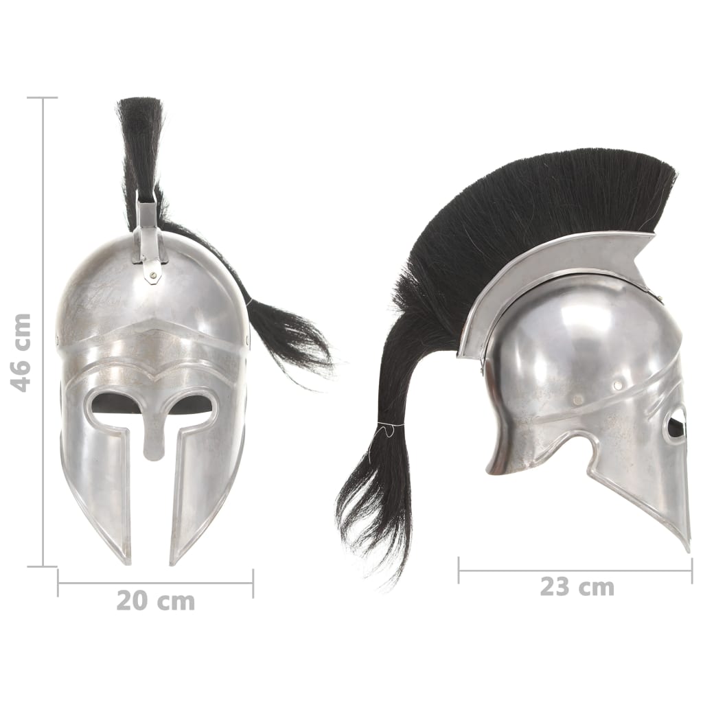 Greek Warrior Helmet Antique Replica LARP Silver Steel