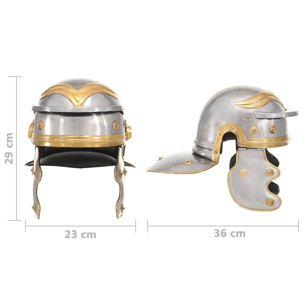 286210 vidaXL Roman Soldier Helmet Antique Replica LARP Silver Steel