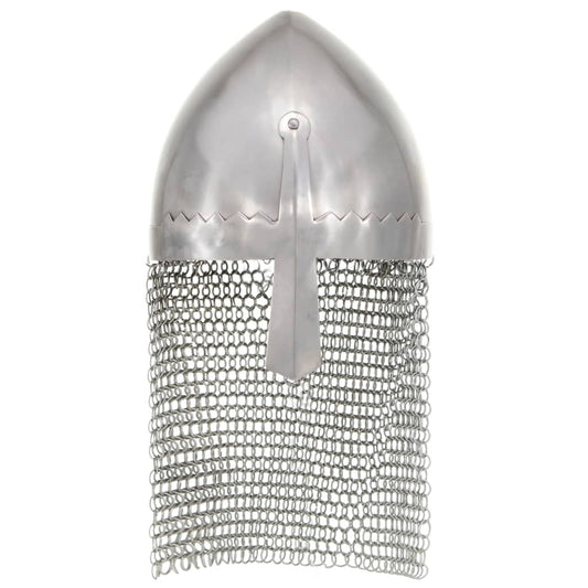 Knight Helmet Antique Replica LARP Silver Steel Knight Helmet Antique Replica LARP Silver Steel