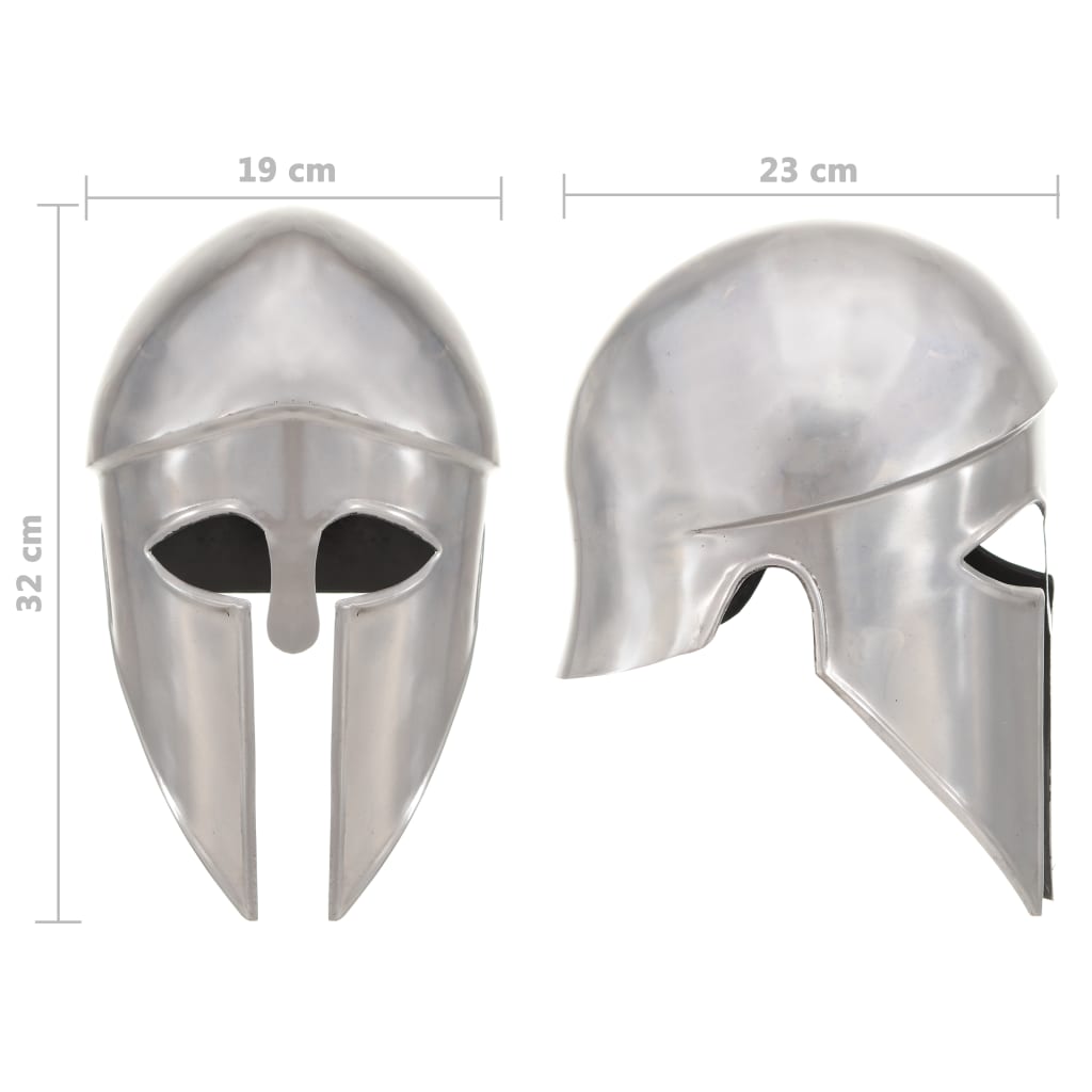 Greek Warrior Helmet Antique Replica LARP Silver Steel