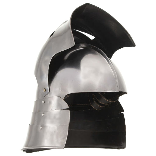 Medieval Knight Helmet Antique Replica LARP Silver Steel Medieval Knight Helmet Antique Replica LARP Silver Steel