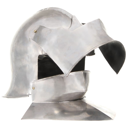 Medieval Knight Helmet Antique Replica LARP Silver Steel Medieval Knight Helmet Antique Replica LARP Silver Steel