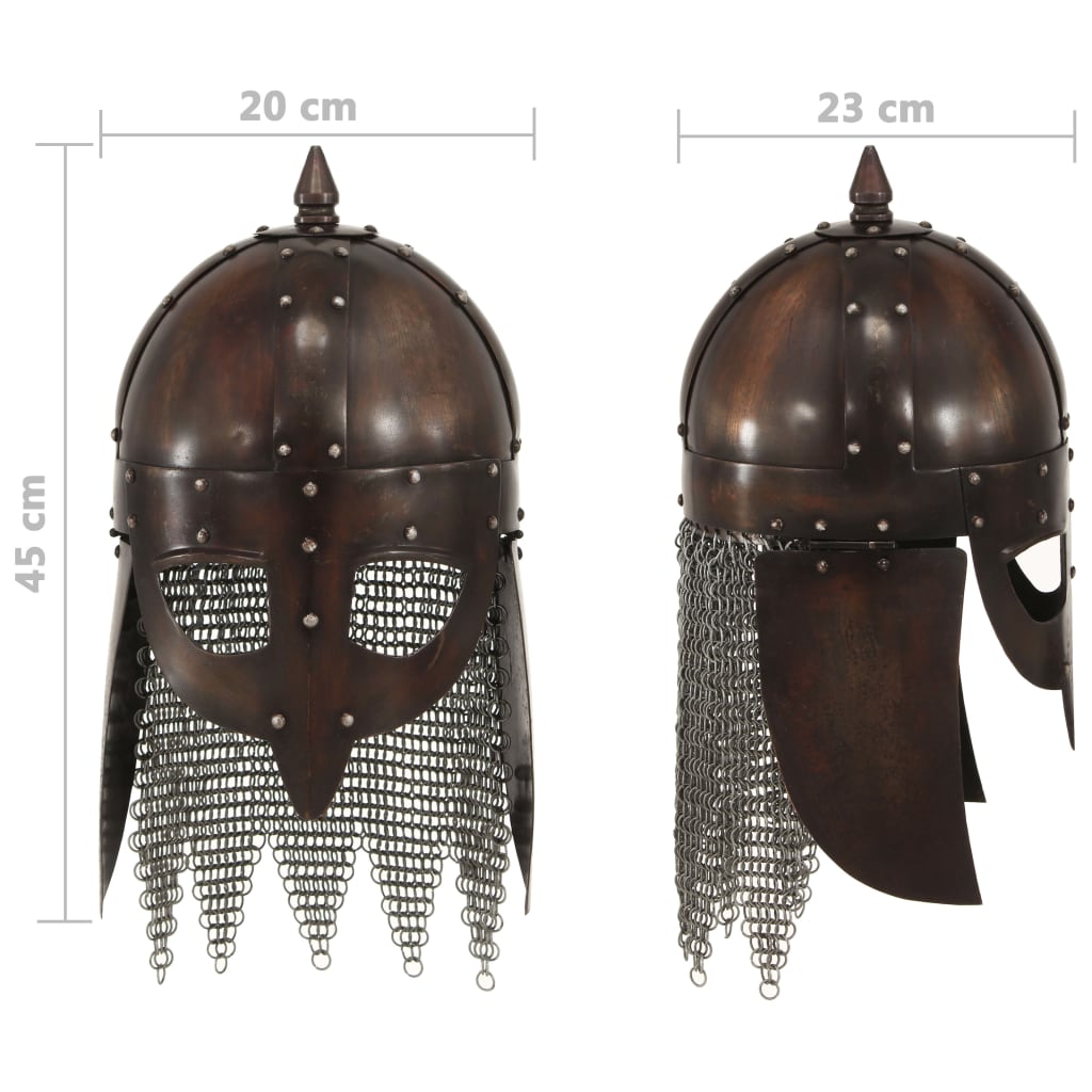 286224 vidaXL Viking Warrior Helmet Antique Replica LARP Copper Steel