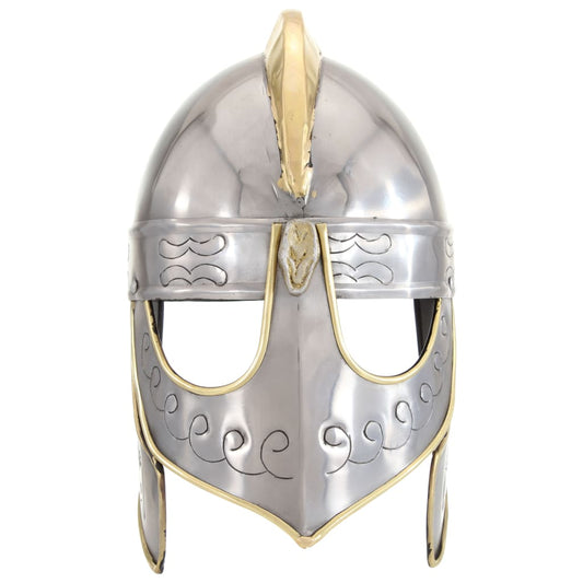 Beowulf Helmet Antique Replica LARP Silver Steel Beowulf Helmet Antique Replica LARP Silver Steel