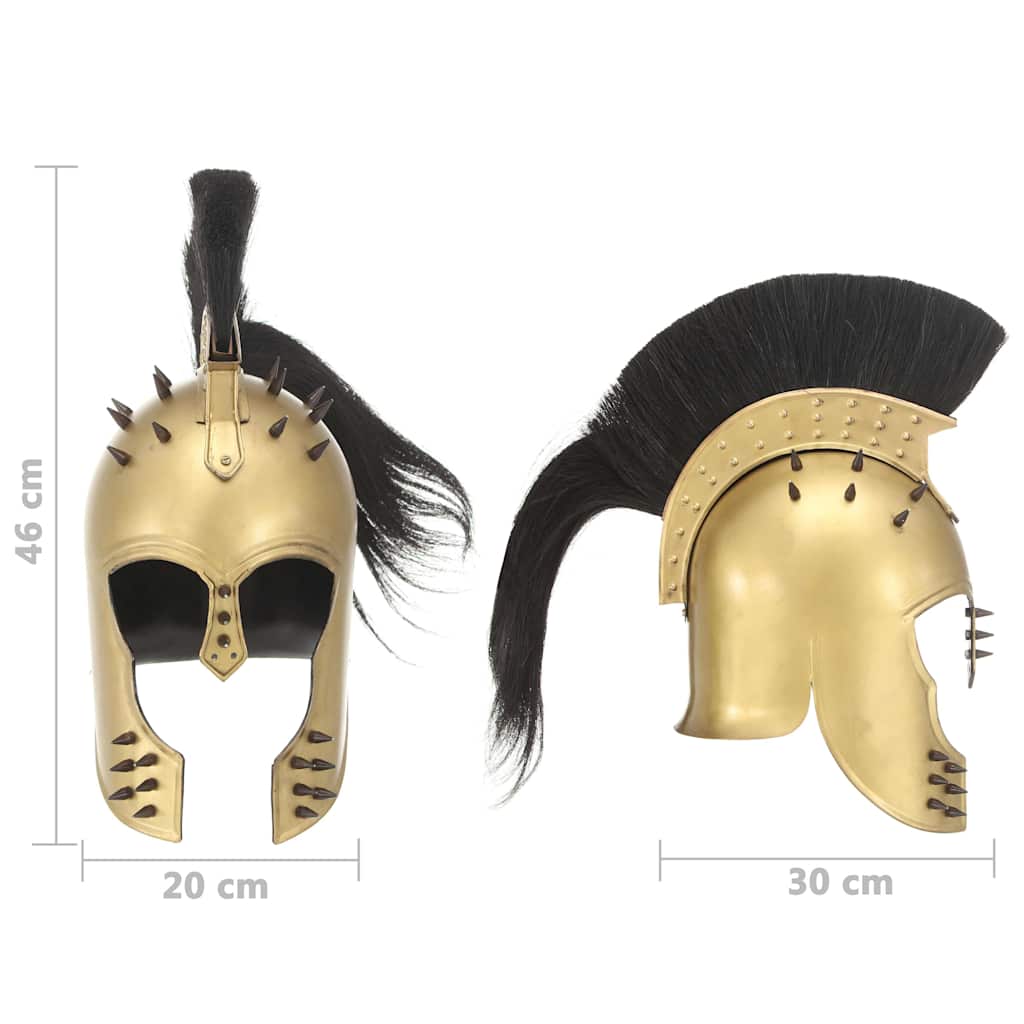 286234 vidaXL Greek Warrior Helmet Antique Replica LARP Brass Steel