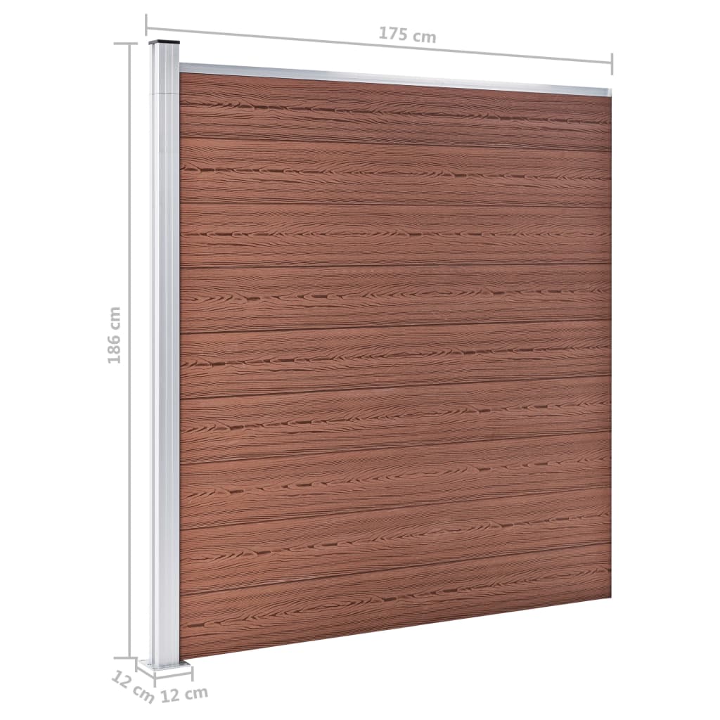 49068 vidaXL Garden Fence WPC 175x186 cm Brown