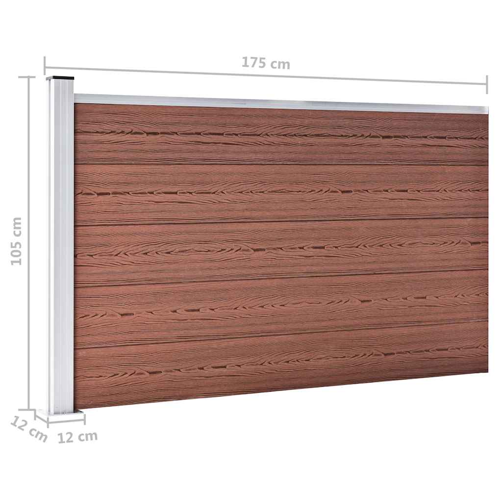 49074 vidaXL Garden Fence WPC 175x105 cm Brown