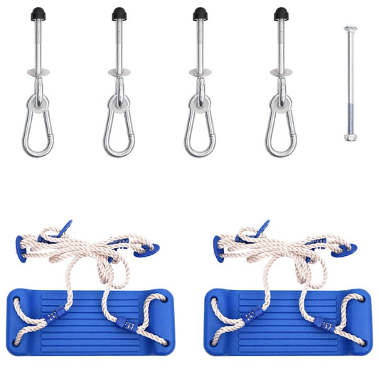 Swing Seats with Ropes 2 pcs Blue 37x15 cm Polyethene Swing Seats with Ropes 2 pcs Blue 37x15 cm Polyethene