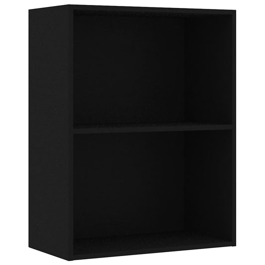 2-Tier Book Cabinet Black 60x30x76.5 cm Engineered Wood 2-Tier Book Cabinet Black 60x30x76.5 cm Engineered Wood