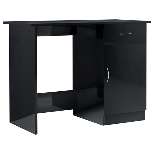 Desk High Gloss Black 100x50x76 cm Engineered Wood Desk High Gloss Black 100x50x76 cm Engineered Wood