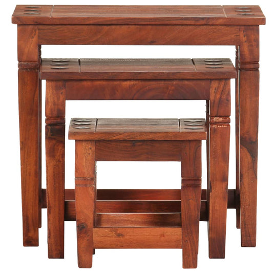 Nesting Tables 3 pcs Solid Acacia Wood Nesting Tables 3 pcs Solid Acacia Wood