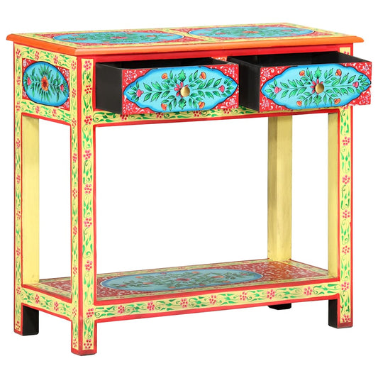 286159 vidaXL Hand Painted Console Table 80x35x75 cm Solid Mango Wood 286159 vidaXL Hand Painted Console Table 80x35x75 cm Solid Mango Wood
