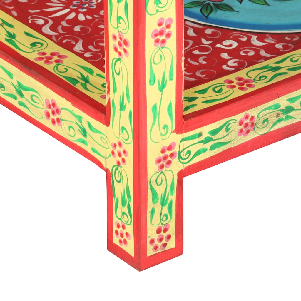 286159 vidaXL Hand Painted Console Table 80x35x75 cm Solid Mango Wood