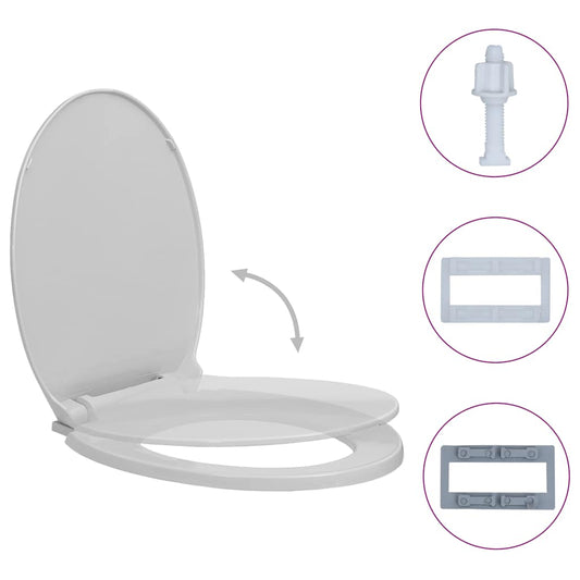 Soft-Close Toilet Seat Light Grey Oval Soft-Close Toilet Seat Light Grey Oval