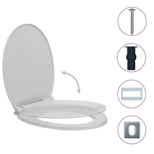 Soft-Close Toilet Seat Quick Release Light Grey Oval Soft-Close Toilet Seat Quick Release Light Grey Oval