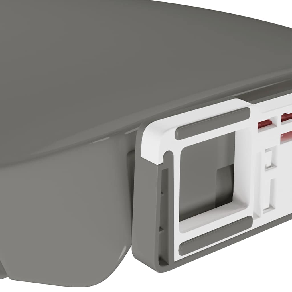 Soft-Close Toilet Seat Quick Release Grey Oval