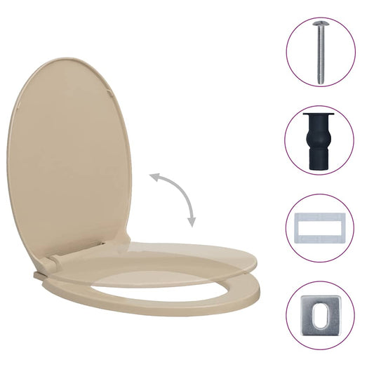Soft-Close Toilet Seat Quick Release Beige Oval Soft-Close Toilet Seat Quick Release Beige Oval