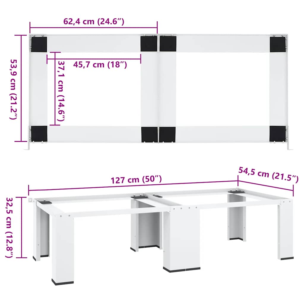 Double Washing and Drying Machine Pedestal White