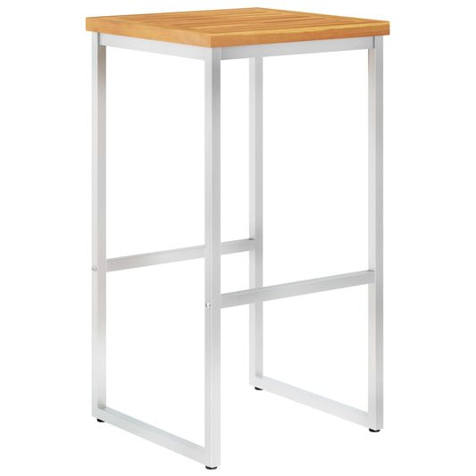 Bar Chairs 4 pcs Solid Acacia Wood and Stainless Steel Bar Chairs 4 pcs Solid Acacia Wood and Stainless Steel