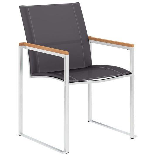 Garden Chairs 4 pcs Textilene and Stainless Steel Grey Garden Chairs 4 pcs Textilene and Stainless Steel Grey