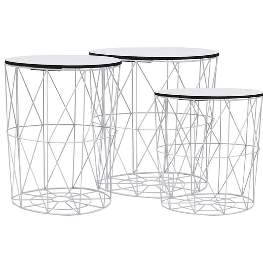 287644 vidaXL Coffee Table 3 pcs White 287644 vidaXL Coffee Table 3 pcs White