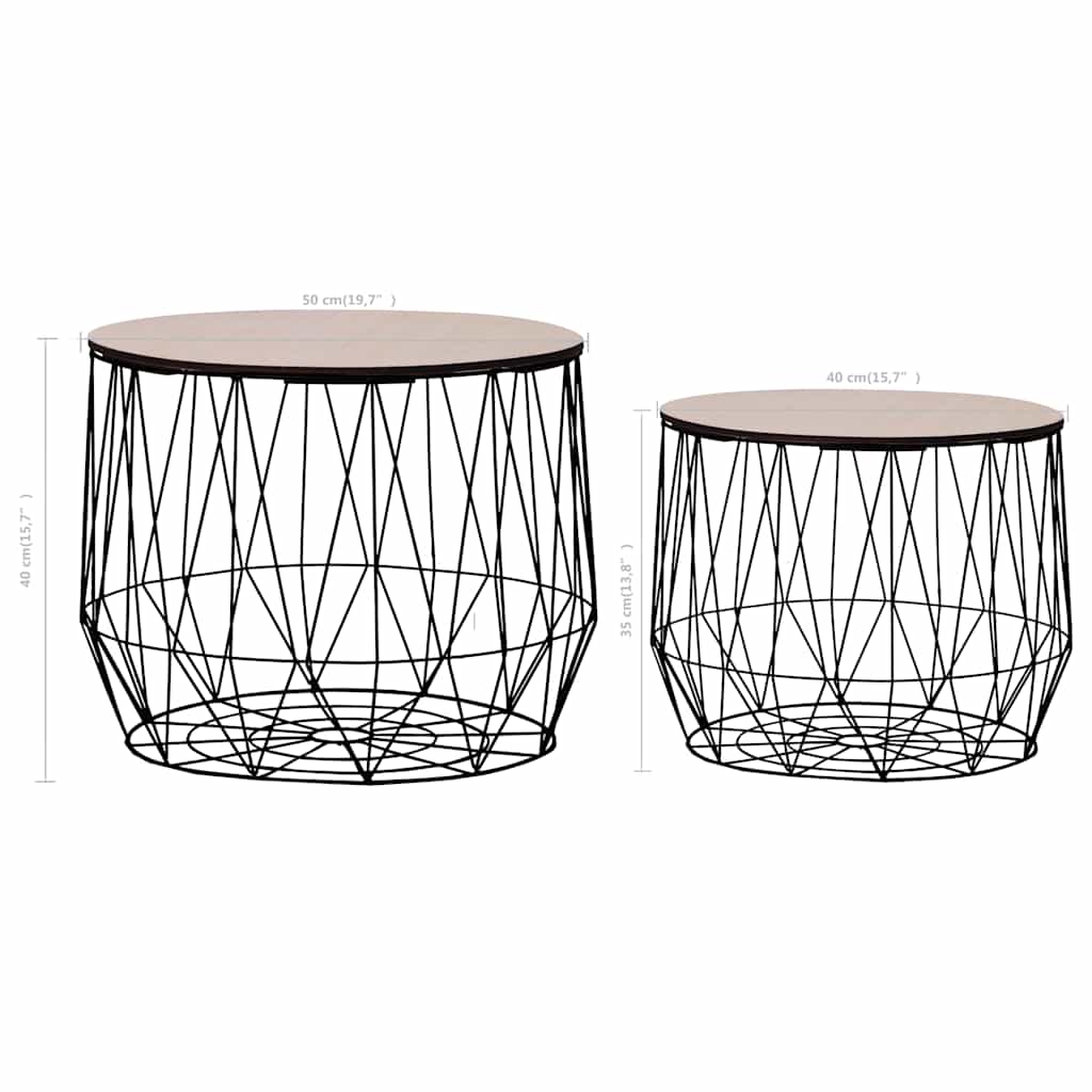 287663 vidaXL Coffee Table 2 pcs Black