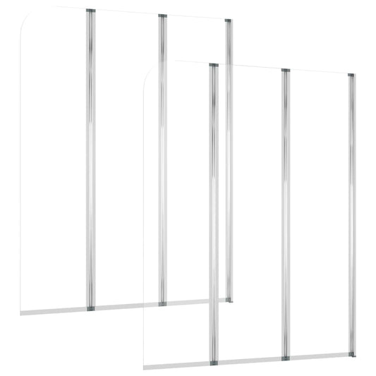 Bath Enclosures 2 pcs 104x130 cm Tempered Glass Transparent Bath Enclosures 2 pcs 104x130 cm Tempered Glass Transparent