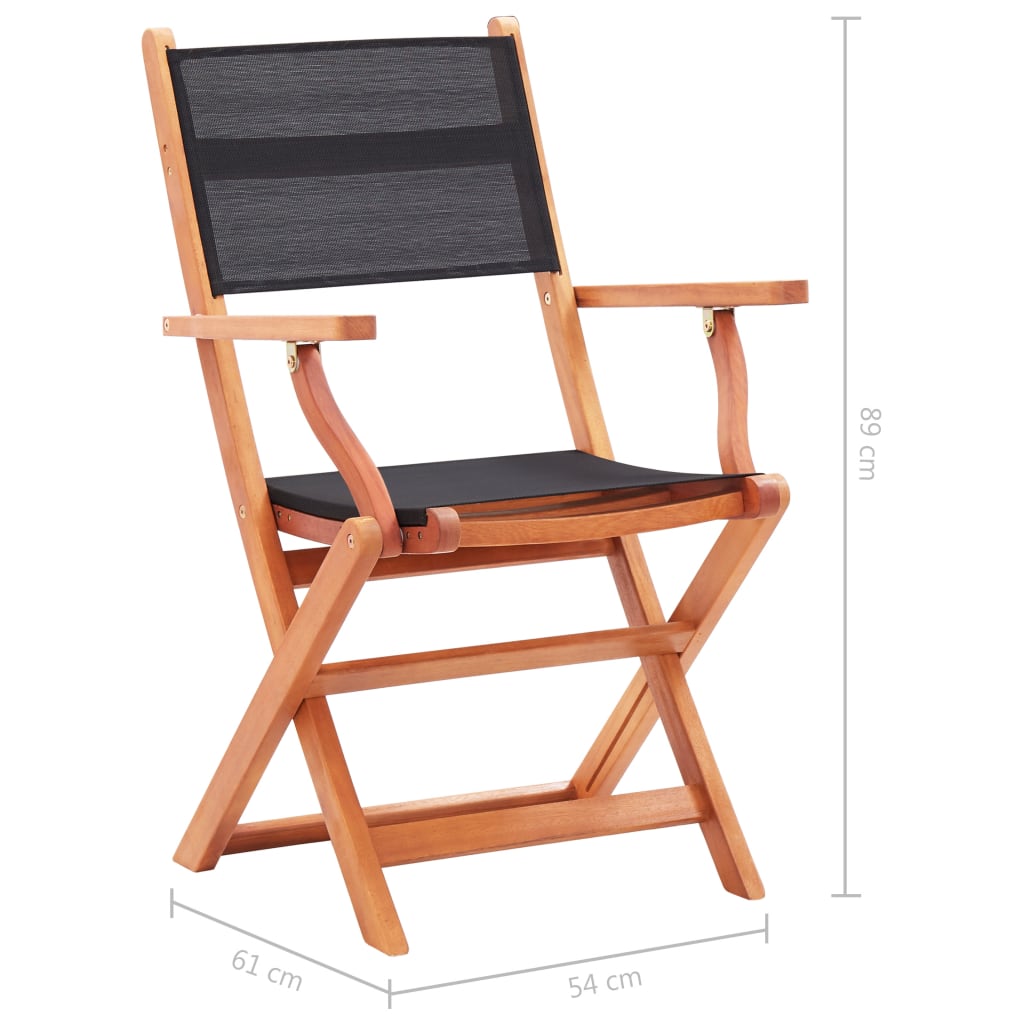 Garden Chair | Set of 2 | Black and natural