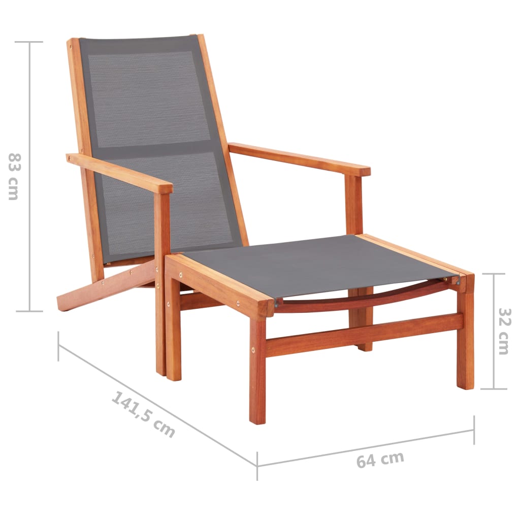 Garden Chair | Grey | Solid eucalyptus wood | Medium | Foldable