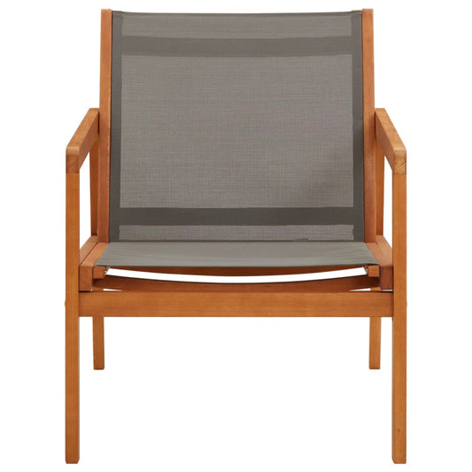 Garden Lounge Chair Grey Solid Eucalyptus Wood and Textilene Garden Lounge Chair Grey Solid Eucalyptus Wood and Textilene