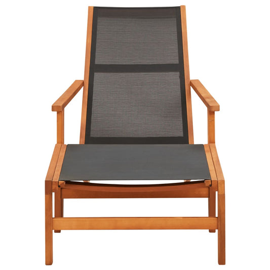 Garden Chair with Footrest Solid Eucalyptus Wood and Textilene Garden Chair with Footrest Solid Eucalyptus Wood and Textilene