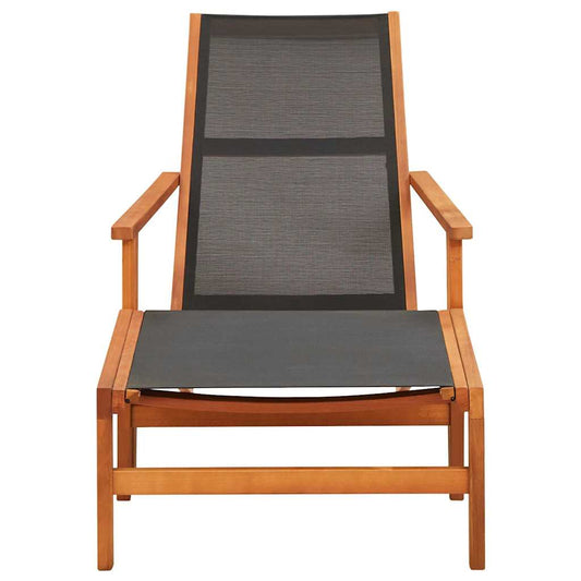 48700 vidaXL Garden Chair with Footrest Solid Eucalyptus Wood and Textilene 48700 vidaXL Garden Chair with Footrest Solid Eucalyptus Wood and Textilene