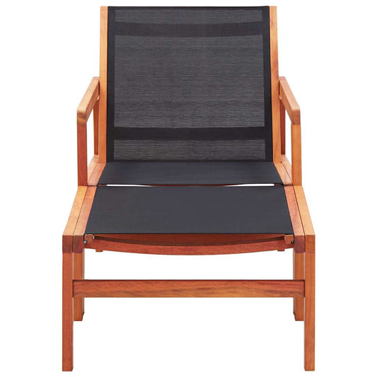 Garden Chair with Footrest Solid Eucalyptus Wood and Textilene Garden Chair with Footrest Solid Eucalyptus Wood and Textilene