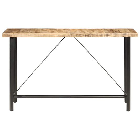 Bar Table | Brown and Black | Rough Mango Wood, Iron | Large | Durable Bar Table | Brown and Black | Rough Mango Wood, Iron | Large | Durable